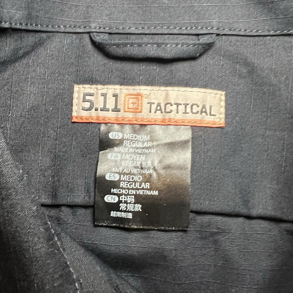 5.11 Tactical Series Men Medium Utility‎ Shirts Multi pockets L/S Black Shacket - Picture 8 of 10